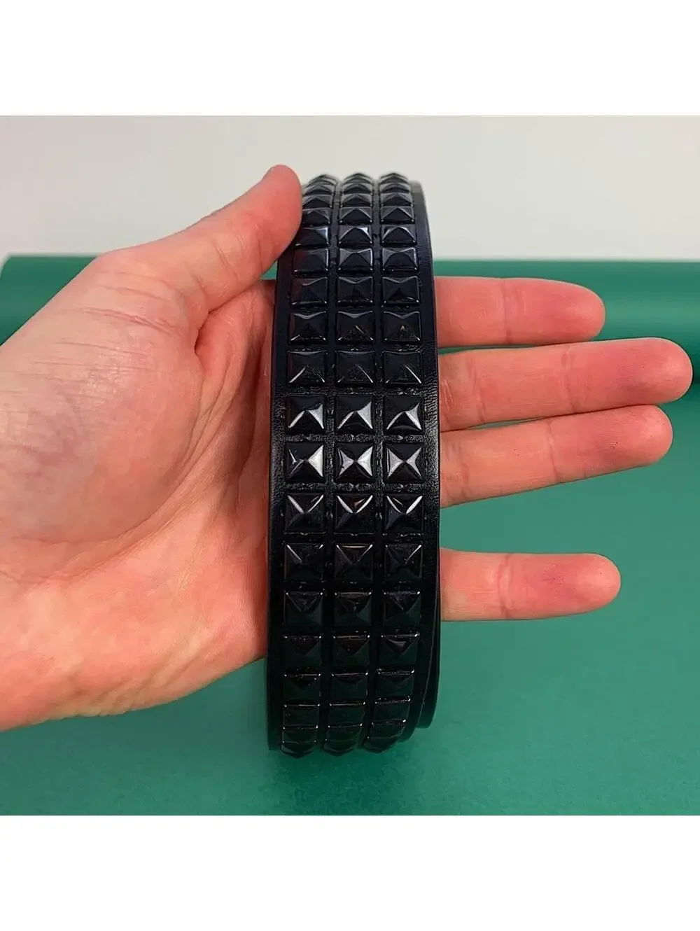 Vintage y2k Cyber 2000s Punk Style Diamond Studded black essential belt. Goth em